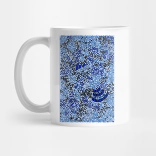 Blue Doodle Pattern Mug